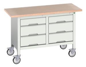 Verso Mobile Work Benches for assembly and production Verso 1250x600 Mobile Storage Bench M5